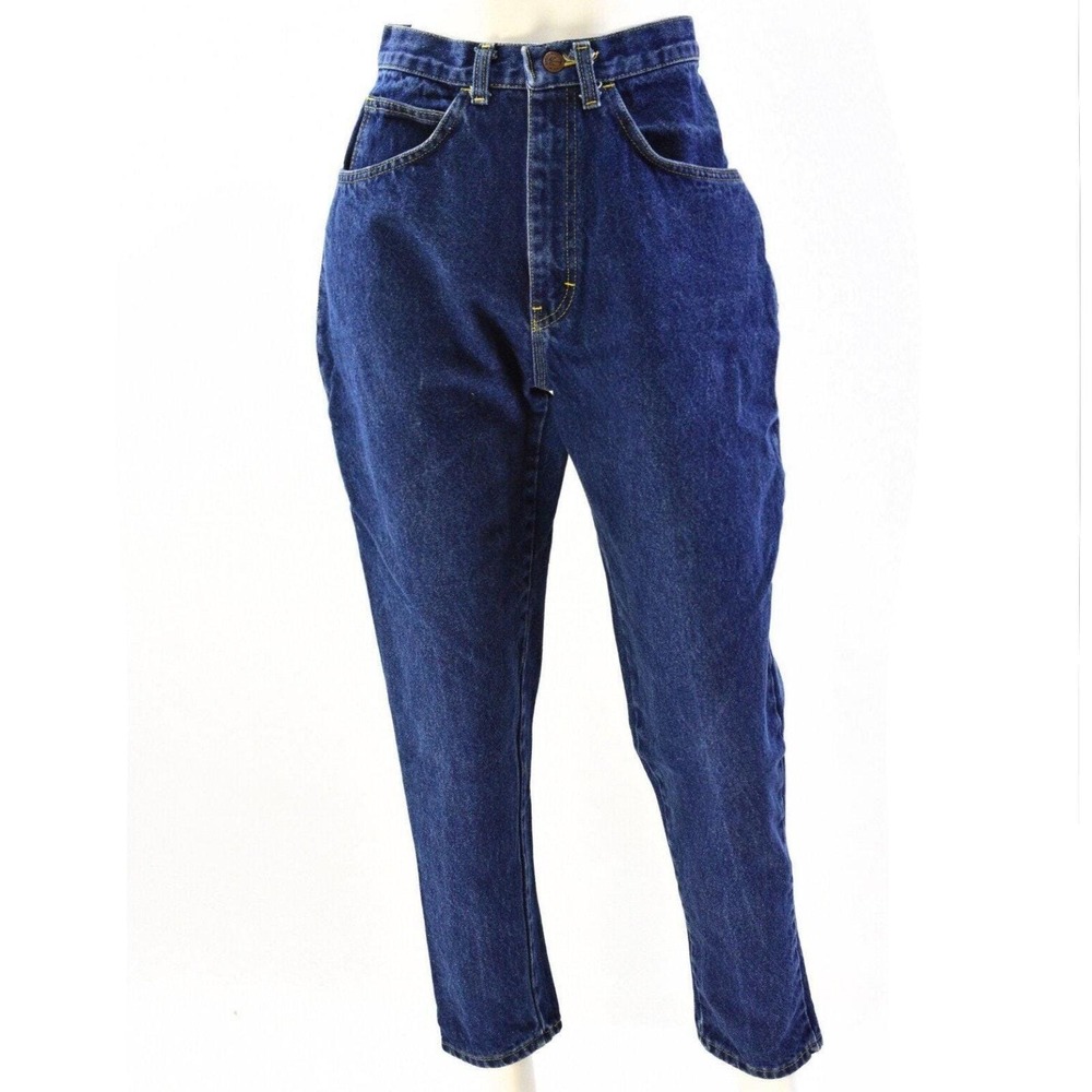 80s Vintage Jeans Dark Wash High Waist Tapered Leg Womens 6S Reminiscence